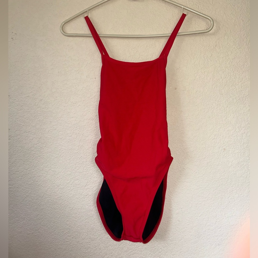 Size 26 Jolyn Melbin Red One Piece Swimsuit